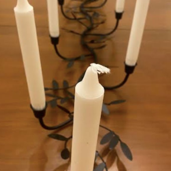 Hand-painted Metal Olive Branch 10 Candle Centerpiece